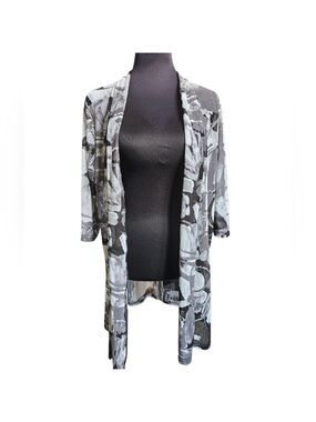 CREATION Black & White Sheer Cover Up Cardigan Jacket Size Large NWT
